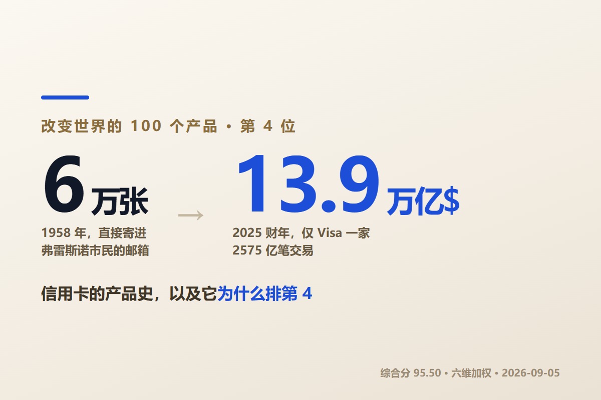 信用卡的产品史，以及它为什么排在榜单第 4 位